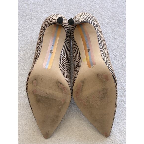 Sam Edelman Hazel Pumps Women's US 9 Tan Raffia Pointed Toe Stiletto Heel Shoes - Picture 5 of 11